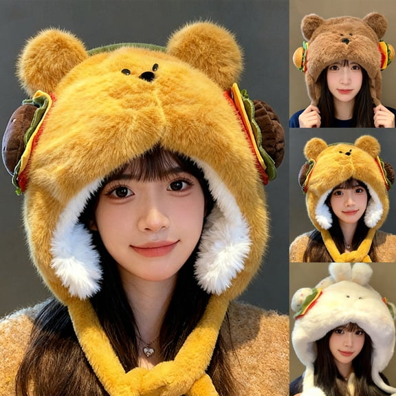 Wutalume Women's Cute Thickened Fleece Pullover Fisherman Hat, Warm Winter Beanie with Brim, Cozy Knit Cap for Cold Weather,Khaki