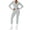 Light Ashy, variant on Women's Textured Yoga Bodysuit, Long Sleeve Zipper Front Yoga Suit with Waist Cinching Design, Sculpting Tight Bodysuit for Yoga, Workout, Gym and Casual Athleisure Wear Blackish Green