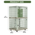 thumbnail image 2 of Uforic 2-Tier Cat Cage with Door Locks and Bottom,3-Door Design Plastic Cat Cage with Wheels and Ladder, 2 of 9