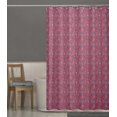 thumbnail image 3 of S4Sassy Pink Vector Design Damask Waterproof Bathroom Shower Curtain With Roller Rings Hook-60 x 75 Inch, 3 of 6