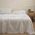 thumbnail image 7 of Simple&Opulence French Linen Flat Sheet with Embroidered Border-100% Stone Washed Flax Bedding,Queen Size(90''x102'') Ultra Soft,Breathable Flat Top Sheet-1 Piece Bed Flat Sheet Only(White), 7 of 7