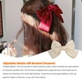 thumbnail image 3 of Bandeau Grand pour Cheveux, Pince à Ressort, Nœud Réglable, Multicolore, Sans Accroc, Porte-Queue, Épingles à Cheveux, Chouchous pour Filles, Beige, 1 Ensemble, 3 of 5
