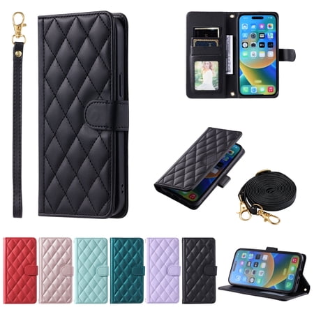 Allytechgroup Cash Slot Hard Shell Flip Cell Phone Case with Protective Case Cover for Apple iPhone 17 Pro, Black