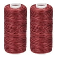 thumbnail image 1 of Unique Bargains Fil à Coudre en Cuir Ciré en Polyester Rouge Foncé, 55 Yards, Lot de 2, 1 of 6