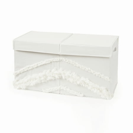 UPC: 0846480086208 | Boho Fringe Ivory Tufted Storage Fabric Toy Box by Sweet Jojo Designs