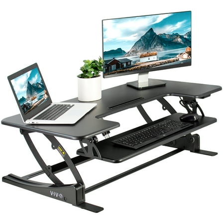 Vivo Black Electric Height Adjustable Extra Wide 42 Stand Up Desk