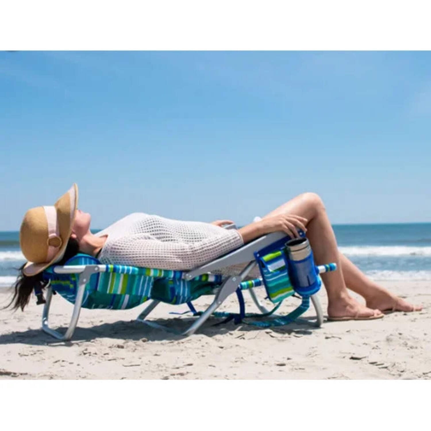 Tommy Bahama Beach Chair 2-pack Aqua Stripes