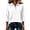 White, variant on Women Casual Lapel Button Tshirts 3/4 Sleeve Polo Tops Loose Relaxed Solid Shirts Daily Tops