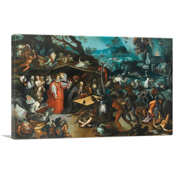 ARTCANVAS Temptation Of St. Anthony Canvas Art Print by Jan Brueghel The Elder - Size: 26" x 18" (0.75" Deep)