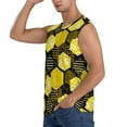 thumbnail image 3 of Goofa Geometric Pattern with Bee Printed Men's Sleeveless T-Shirt - Athletic Gym Workout Tank Top for Men - Moisture-Wicking, UPF 30+ Quick-Dry Muscle Tee-Small, 3 of 8