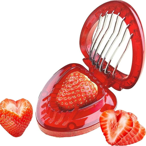 Torubia 1 Strawberry Slicer Set, for Berry Stem Leaves Remove Corer Fruit Slicer Cutter, Fruit Leaves Huller Peeling Tool for Strawberry, Tomato, Cherry, Fruits