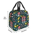 thumbnail image 2 of KLL Cartoon Leaf Mushroom Red Print Insulated Lunch Bag Women, Reusable Cute Tote Lunch Box for Adult & Men, Leakproof Cooler Lunch Bags for Work Office Travel Picnic, 2 of 5