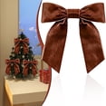 thumbnail image 2 of Coffee Velvet Bows 5 Pack, 4.92 x 4.33 Inch Rustic Christmas Ribbon Bows for Farmhouse Gift Wrapping, Wreath Decorations, Mantels, Trees, Wedding Decor & Thanksgiving Displays, 2 of 2