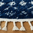 thumbnail image 3 of SAFAVIEH Berber Fringe Vinal Aztec Shag Area Rug, Navy/Ivory, 6'7" x 6'7" Round, 3 of 11