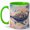 Green, variant on Fantasy Whale World 11oz Ceramic Mug, Dreamy Sky Castle Art