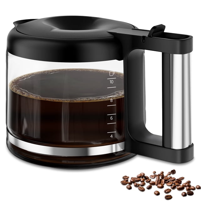 10 Cup Coffee Pot Replacement for Delonghi Coffee Maker, Glass Carafe Replacement, Delonghi Coffee Pot Replacement with Sturdy Handle, Enhanced Durable