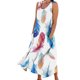 thumbnail image 1 of Vestido sin mangas para mujer Vestido casual estampado elegante Vestido de playa (Blanco L) Tmvgtek Para estrenar, 1 of 4