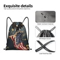 thumbnail image 6 of Ratiio North American Bald Eagle1 Print Drawstring Backpack Bag Sport Gym Sackpack Heavy Duty String Backpack for Men Women, 6 of 7