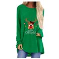thumbnail image 2 of Puntoco Merry Christmas - Jersey de manga larga con estampado informal para mujer, manga raglán, manga larga, cuello redondo, top/camisa Puntoco Puntoco-1026, 2 of 5