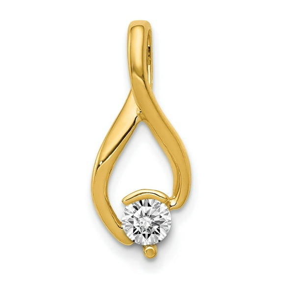 Real 14kt Yellow Gold Fancy 4mm Diamond Slide Mtg; for Adults and Teens; for Women and Men