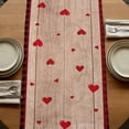 thumbnail image 5 of Table Runners 90 Inches Long Dress Scarves, Valentine's Day Farmhouse Coffee/Dining/Kitchen Table Runner for Living Room, Gnomes Love Heart Tree Wooden 13x90 Inch, 5 of 9