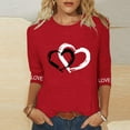 thumbnail image 2 of Kukoosong Valentines Shirts for Women Love Heart Grahic Print Valentine T Shirts Summer Oversized 3/4 Sleeve Crewneck Tee Shirts, 2 of 6