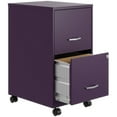 thumbnail image 4 of Space Solutions 18"D 2 Drawer Mobile Metal Vertical File Cabinet Midnight Purple, 4 of 7