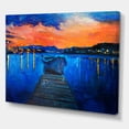 thumbnail image 3 of Designart ' Boats During Warm Sunset Resting On The Water III ' Nautical & Coastal Canvas Wall Art Print, 3 of 4