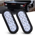 thumbnail image 1 of Luces traseras LED blancas ovaladas de 6 "para remolque, 2 uds., 10 LED con ojales de montaje empotrado IP67, marcha atrás/respaldo impermeable para camión Jeep RV RV, 1 of 5