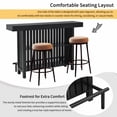 thumbnail image 4 of Black Counter Height Table & Bar Table with Wine Storage,Modern Top Kitchen Island Table with Footrest and 2-Tier Wine Rack for Dining Room, Kitchen & Home Bar, 4 of 16