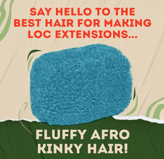 Locsanity Afro Kinky 100% Bulk Natural Human Hair for Braiding, Dreadlocks, Loc Repair, Extensions, Twists & Braids – 8” Length, 1 oz