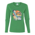 thumbnail image 2 of Wild Bobby Betty Boop Endless Summer Beach the Dog Betty Boop Womens Long Sleeve T-Shirt, Kelly, Small, 2 of 5