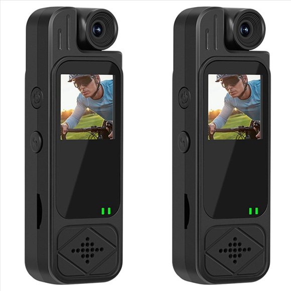2X Mini Cámara HD 1080P, Grabadora de Vídeo Digital Portátil, Cámara Corporal con Visión por Infrarrojos, Videocámara Deportiva Compacta DV