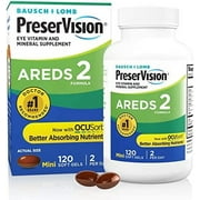 PreserVision AREDS 2 Eye Vitamin & Mineral Supplement, Contains Lutein, Vitamin C, Zeaxanthin, Zinc & Vitamin E, 120 Softgels (Packaging May Vary)