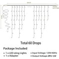 thumbnail image 6 of 360 LED Christmas Icicle Lights, 29.5 FT Curtain Fairy Icicle String Lights, Christmas Decorations, Led Twinkle Lights for Holiday, Party, Wedding, Eaves, White, 6 of 9