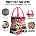 thumbnail image 3 of Pioneer Flower Floral Print Pattern Drawstring Lunch Bag Women - Drawstring Lunch Bag Insulated for Work Office - Stain-Resistant Large Lunchbags for Women with Multi-Pockets, 3 of 6