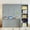 Gray, variant on Full Size Murphy Bed with Desk and Bookshelf, Space-Saving Design Foldable Wall Bed, Wooden Platform Bed Frame for Office Guest Room, White