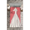 thumbnail image 3 of Ambesonne Pink Quilted Bedspread Set 2 Pcs, Wedding Bride Party, Twin Size, Coral Black and White, 3 of 3