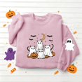 thumbnail image 5 of BVOFAR Halloween Sweatshirts for Women Plus Size Ghost Graphic Pullovers Fall Going Out Round Neck Long Sleeve Sweater Tops Halloween Costumes Pink L, 5 of 5
