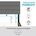thumbnail image 3 of Boyd Sleep Ravenna Gray Linen Queen Size Upholstered Platform Bed Frame with Adjustable Headboard, Qualified Box Spring or Foundation Required for Use, 3 of 13