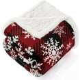 thumbnail image 3 of Red Christmas Sherpa Throw Blanket Super Soft Flannel Fleece Blanket for Bed Sofa Couch Thick Winter Holiday Warm Cozy Christmas Decorative Blanket 50''''x60'''', Red Snowflake, 3 of 8