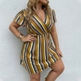 thumbnail image 2 of ibuvkizy Women Plus Size Casual Dress Summer Fashion Dress V Neck Printed Short Sleeve Comfortable Loose Dress Beach Sundresses, 2 of 7