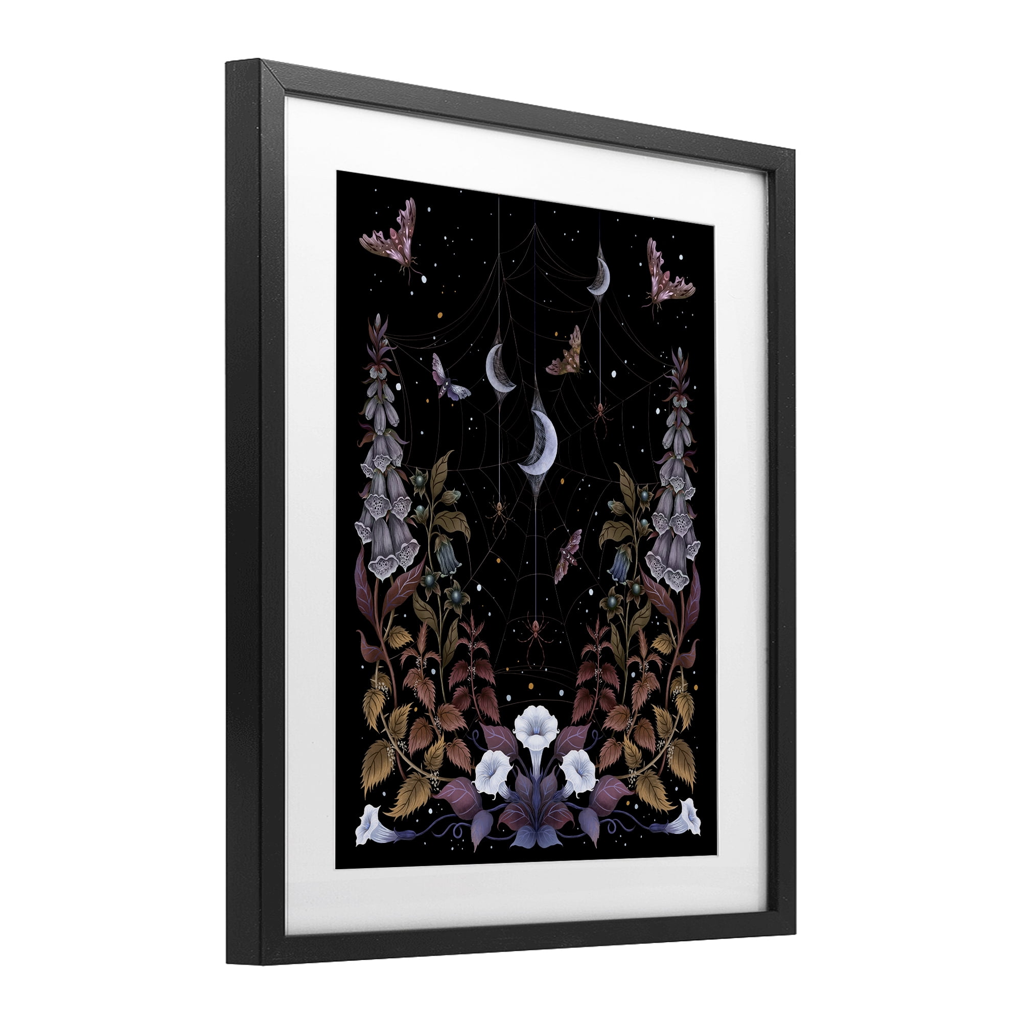 Stupell Industries Witch Garden with Spider Webs Black Framed Print Under Glass, design by Episodic Drawings