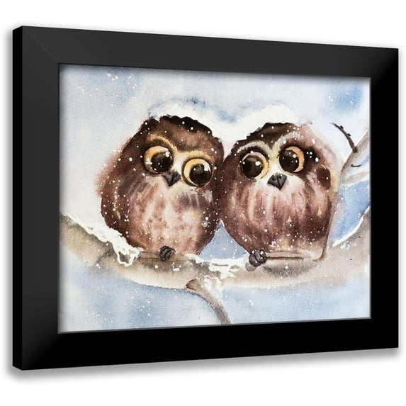 Shefranov, Olga 24x20 Black Modern Framed Museum Art Print Titled - Owls