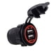 thumbnail image 1 of Cargador de coche universal Vehículo USB DC12V-24V Cargador USB dual impermeable 2 puertos Toma de corriente 5V 2.1A / 1A Inevent DZ4573-01B, 1 of 7