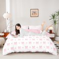 thumbnail image 2 of Manfei Cartoon Cute Bowtie Duvet Cover Queen,Kawaii Loves Pattern Bedding Queen Size,Pink Bow Tie Bedding Accessories For Girls Kids,Luxury Bedroom Decor Reversible（No Comforter）,3-Piece, 2 of 6