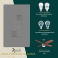 thumbnail image 4 of TOPGREENER Kalide Combo Dimmer, 3-Speed Fan Control, Light and Fan Combination Switch, Single Pole, 2.5A, 200W LED/CFL, Neutral Wire Not Required, Gray, 4 of 6