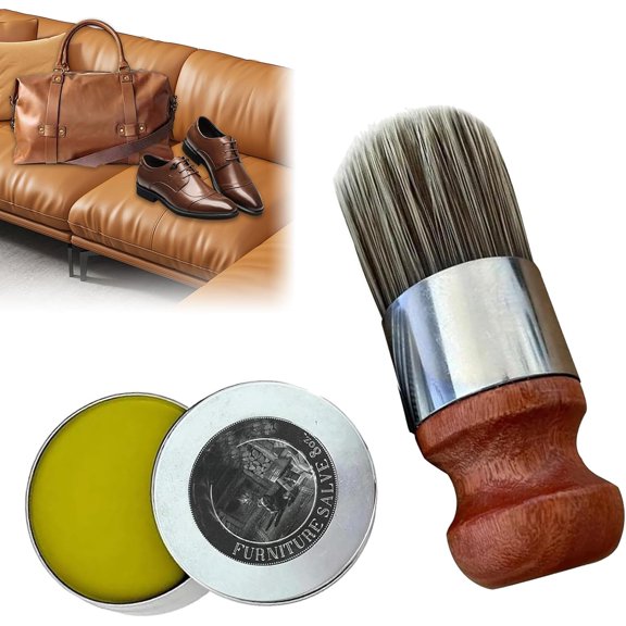 Wise Owl Furniture Salve for Leather,All-Natural Leather Salve for Furniture,Best Leather Furniture Salve and Brush-(1Pcs)