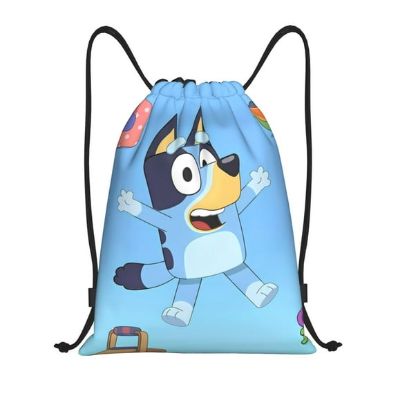 Silaia Bluey Print Drawstring Backpack,Sport Storage Bag,Cinch Bags,Drawstring Backpack,String Bag for Gym Shopping Sport Yoga-Small