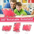thumbnail image 6 of Kids Durable Handle Case for iPad 10th Generation 2022 10.9 inch, Silicone PC Heavy Duty Protection [360 Rotating Ring Stand/Adjustable Shoulder Strap] Tablet Case Cover,Rose/Colorful, 6 of 8